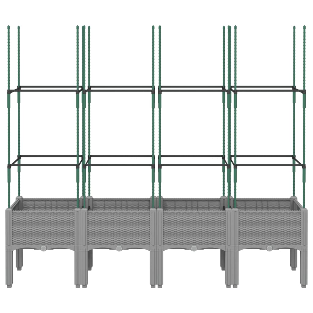 Vrtna sadilica s rešetkom svjetlosiva 160 x 40 x 142,5 cm PP