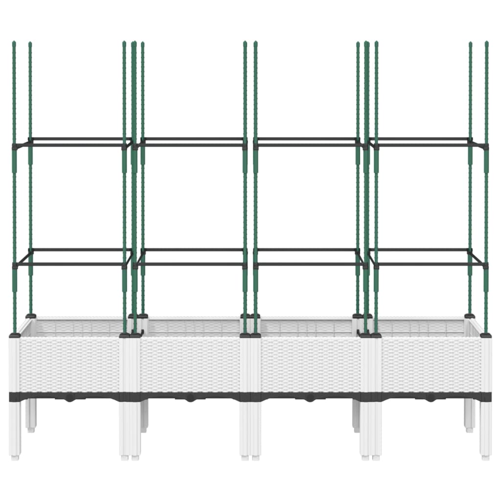 Vrtna sadilica s rešetkom bijela 160 x 40 x 142,5 cm PP