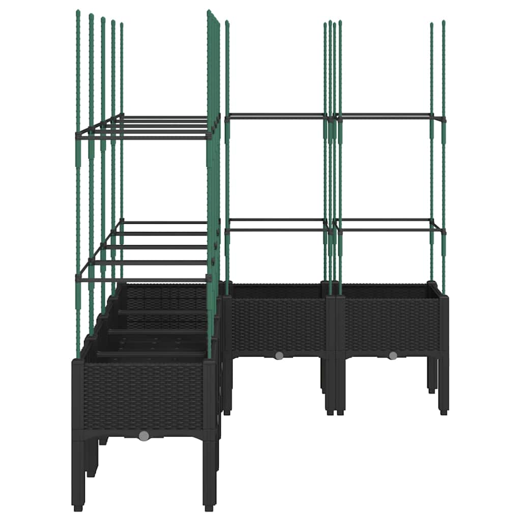 Vrtna sadilica s rešetkom crna 160 x 120 x 142,5 cm PP
