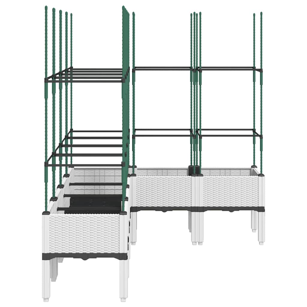Vrtna sadilica s rešetkom bijela 160 x 120 x 142,5 cm PP