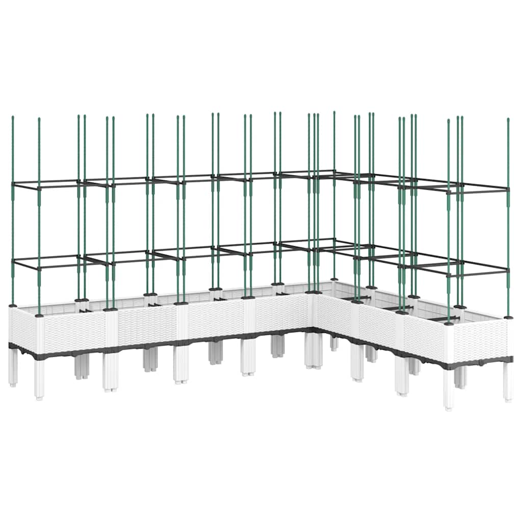 Vrtna sadilica s rešetkom bijela 200 x 160 x 142,5 cm PP