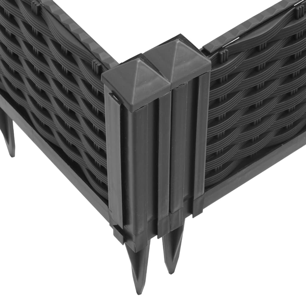 Vrtna sadilica s klinovima crna 42,5 x 42,5 x 28,5 cm PP