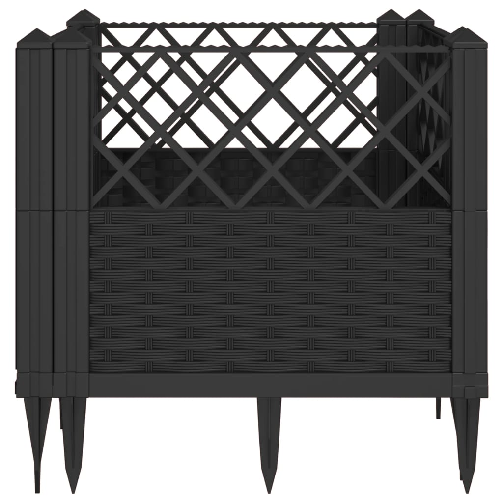 Vrtna sadilica s klinovima siva 43,5x43,5x43,5 cm PP