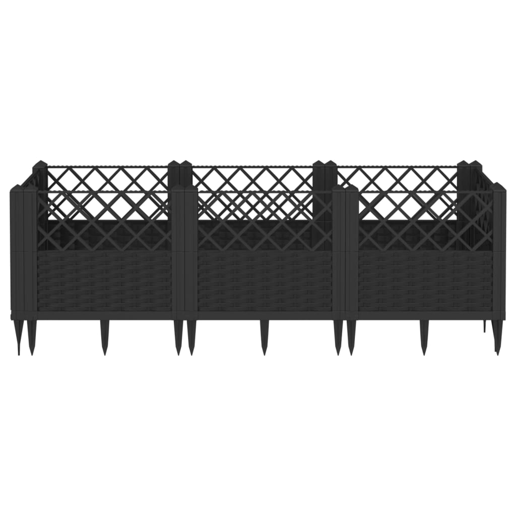 Vrtna sadilica s klinovima siva 123,5x43,5x43,5 cm PP