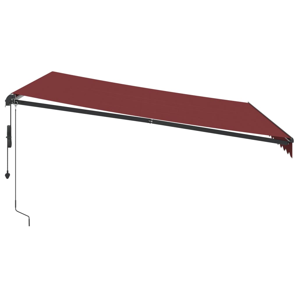 Tenda na automatsko uvlačenje s LED svjetlima bordo 400x350 cm