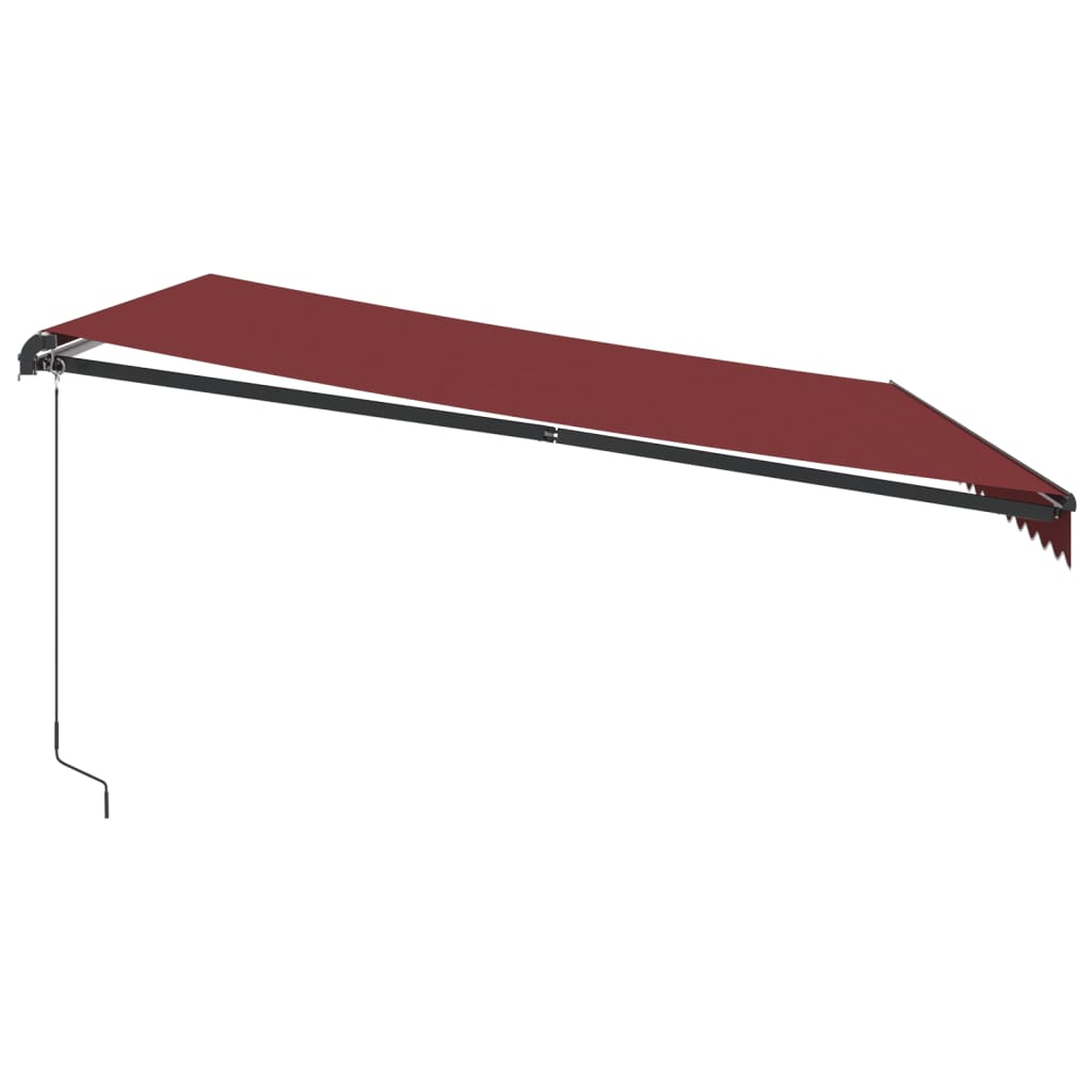 Tenda na ručno uvlačenje s LED svjetlima bordo 450 x 350 cm