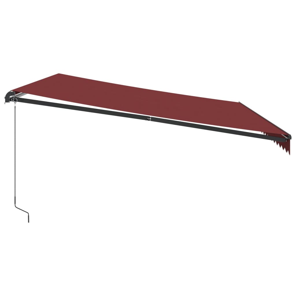 Tenda na ručno uvlačenje s LED svjetlima bordo 500 x 350 cm