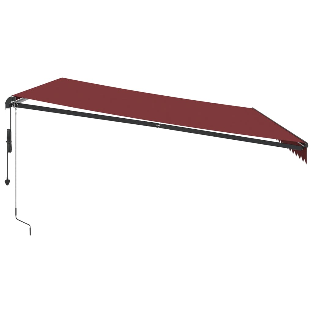 Tenda na automatsko uvlačenje s LED svjetlima bordo 500x350 cm