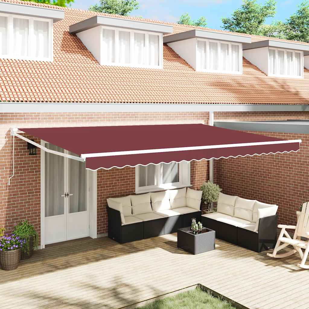 Tenda na ručno uvlačenje bordo 500 x 300 cm