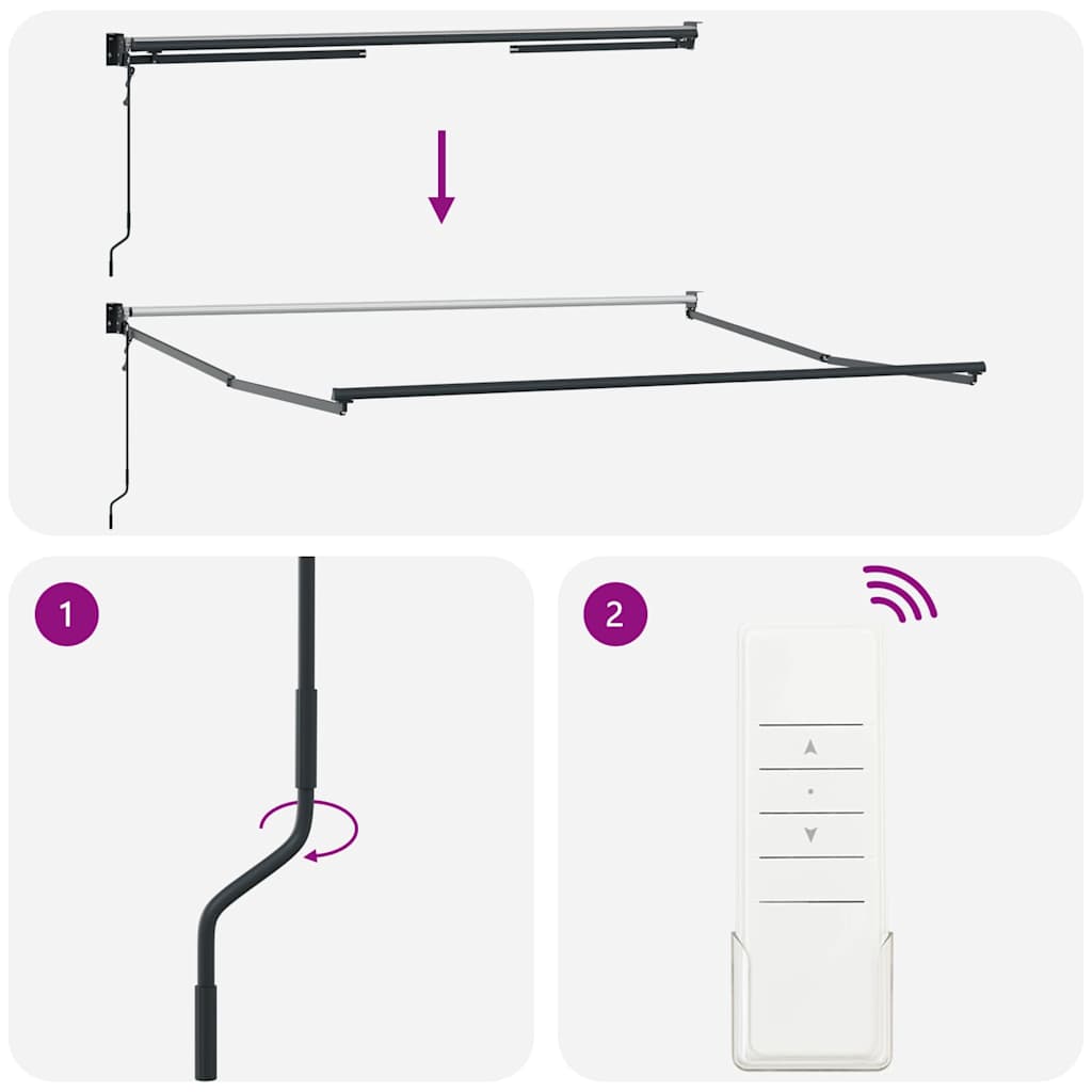Tenda na automatsko uvlačenje bordo 300 x 250 cm