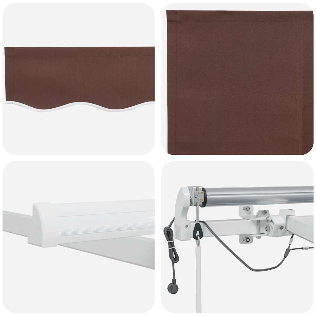 Tenda na automatsko uvlačenje s LED smeđa 450 x 300 cm