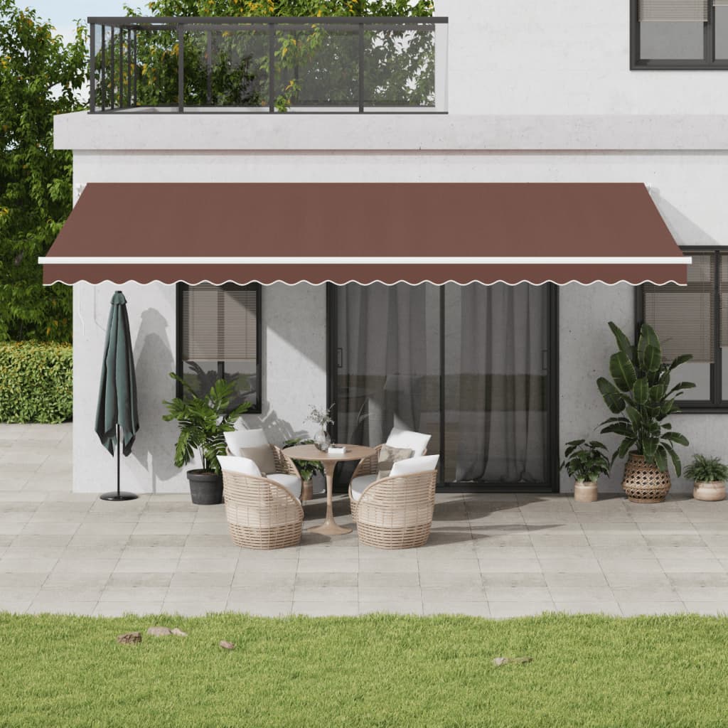Tenda na ručno uvlačenje smeđa 600 x 350 cm