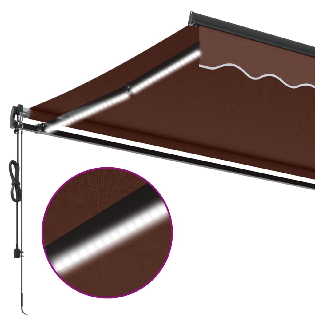 Tenda na automatsko uvlačenje s LED smeđa 400 x 350 cm