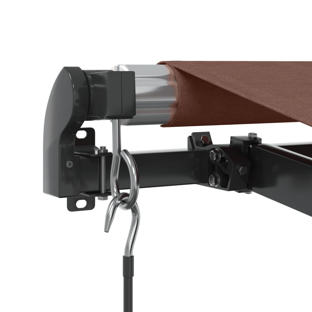 Tenda na ručno uvlačenje s LED svjetlima smeđa 450 x 350 cm