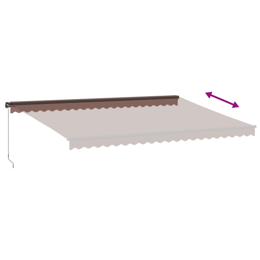 Tenda na ručno uvlačenje s LED smeđa 500 x 350 cm