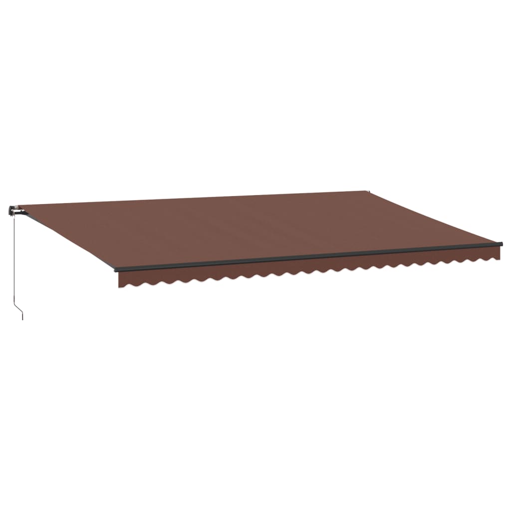 Tenda na ručno uvlačenje s LED svjetlima smeđa 600x350 cm