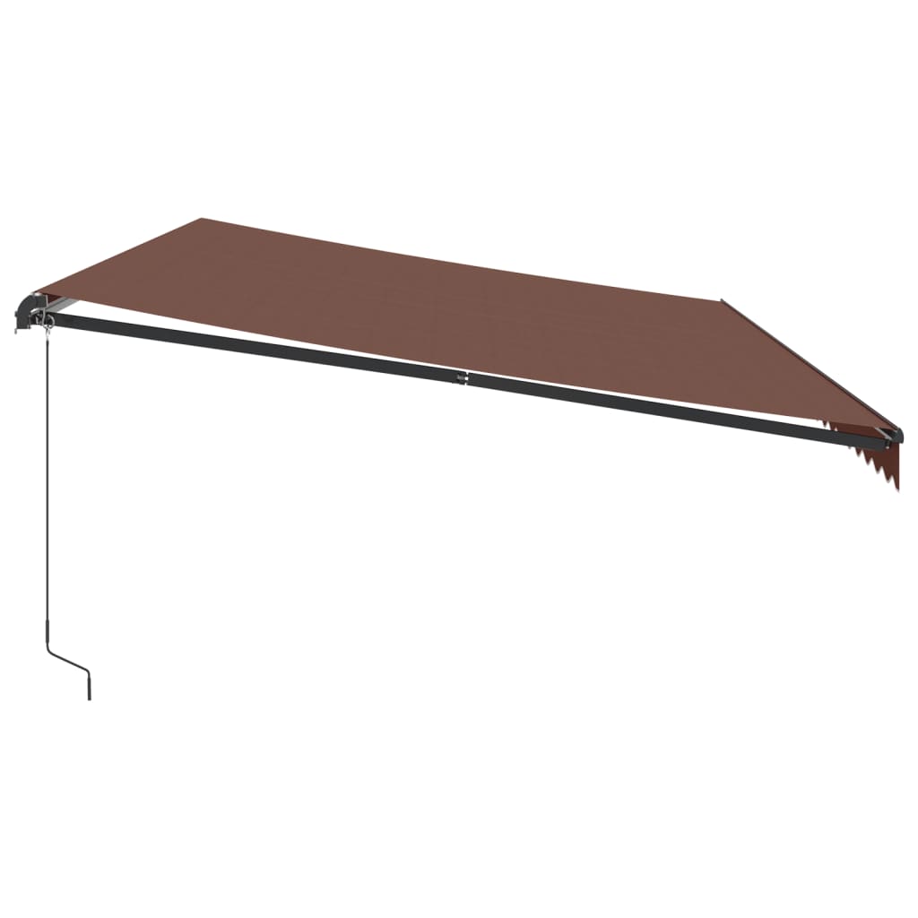 Tenda na ručno uvlačenje s LED svjetlima smeđa 600x350 cm
