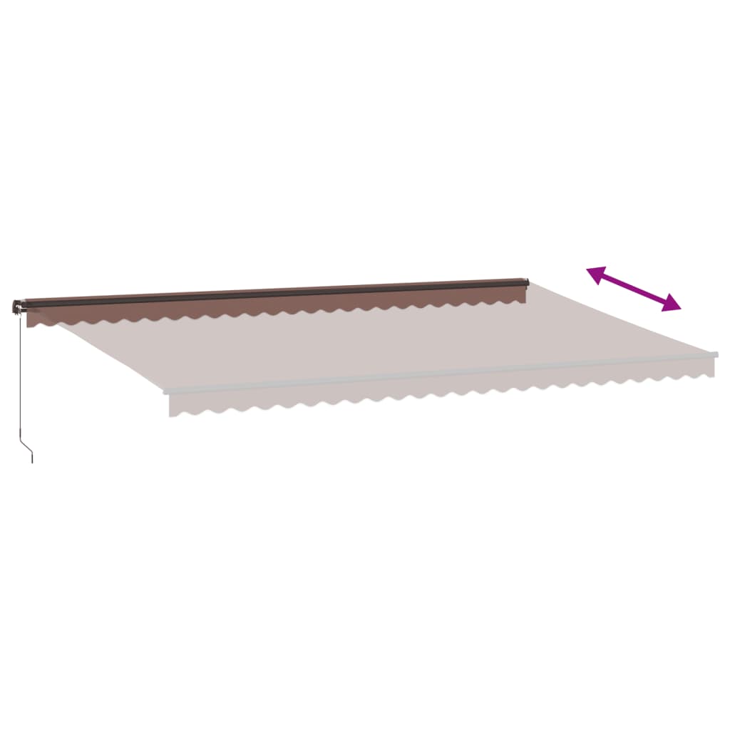 Tenda na ručno uvlačenje s LED svjetlima smeđa 600x350 cm