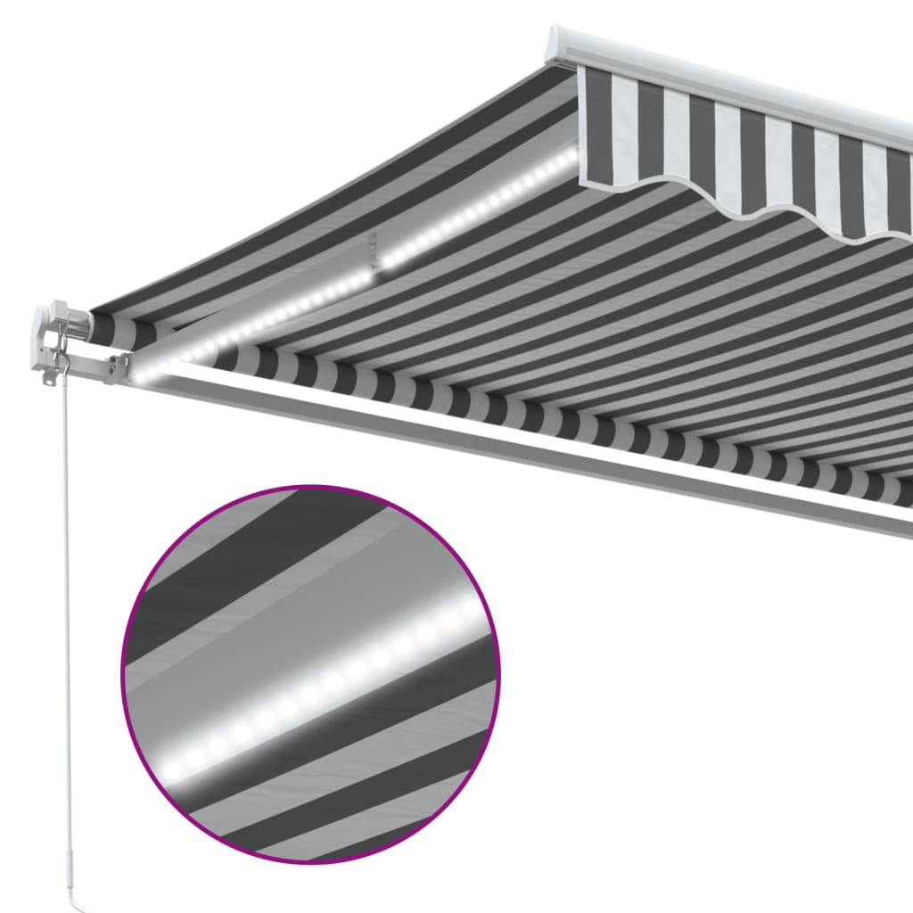 Tenda na ručno uvlačenje s LED antracit i bijela 350 x 250 cm