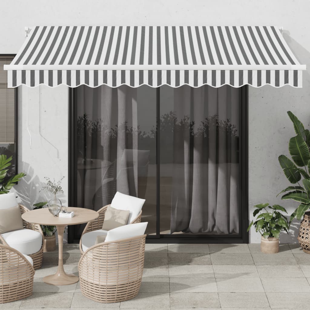 Tenda na ručno uvlačenje s LED antracit i bijela 350 x 250 cm