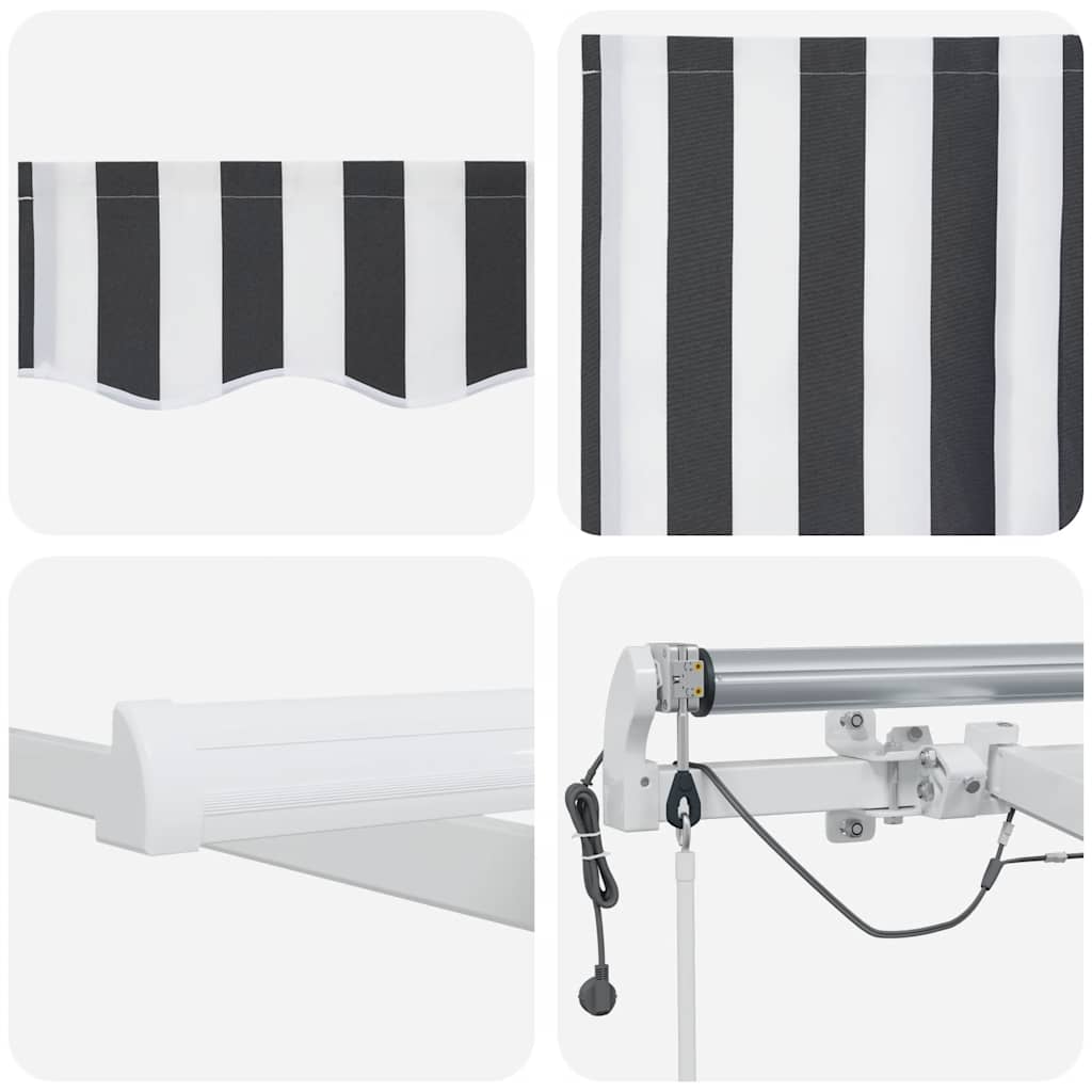 Tenda na automatsko uvlačenje LED antracit i bijela 450x300 cm