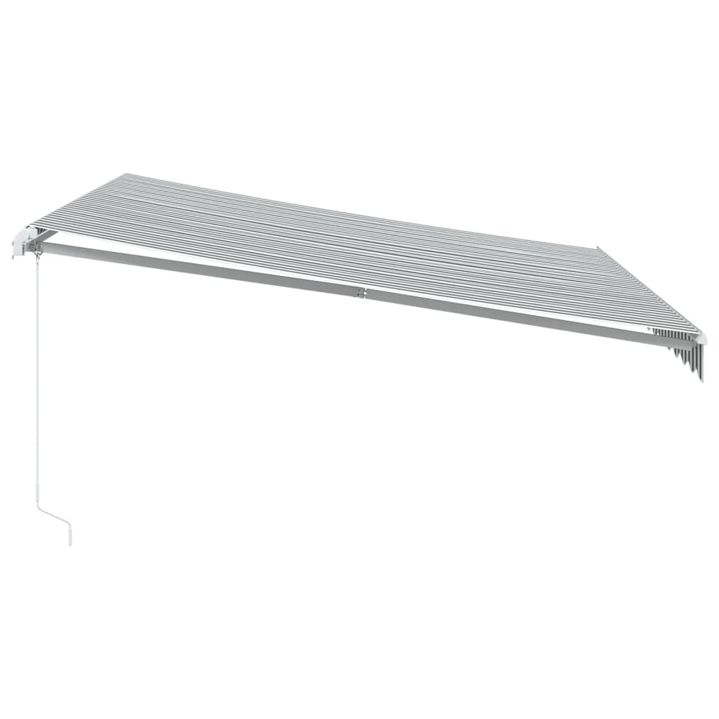 Tenda na ručno uvlačenje antracit i bijela 400 x 350 cm