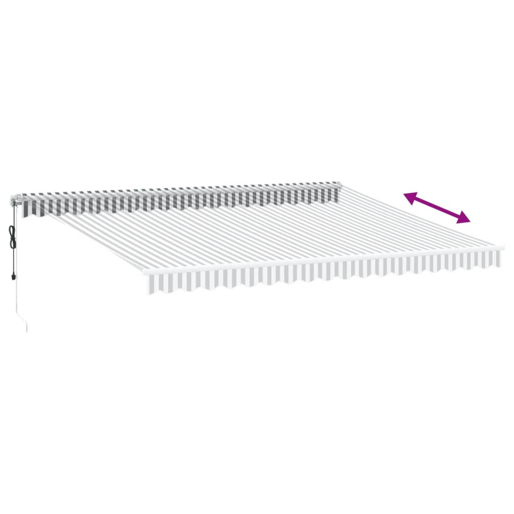 Tenda na automatsko uvlačenje antracit i bijela 450 x 350 cm