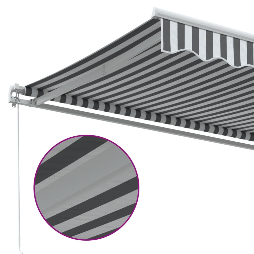 Tenda na ručno uvlačenje antracit i bijela 500 x 350 cm
