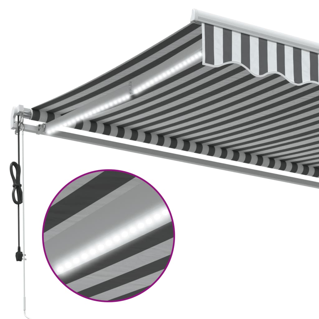 Tenda na automatsko uvlačenje LED antracit i bijela 600x350 cm
