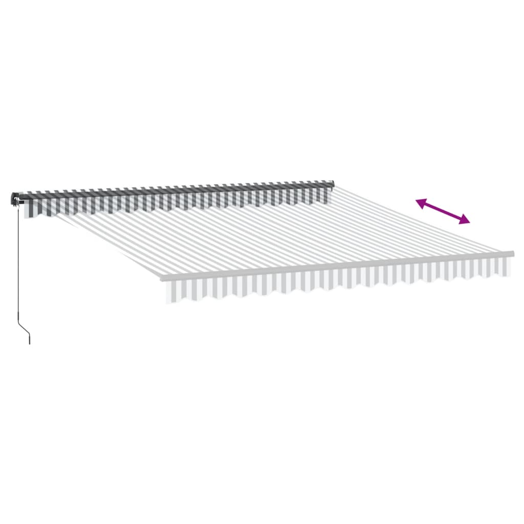 Tenda na ručno uvlačenje s LED antracit i bijela 400x350 cm