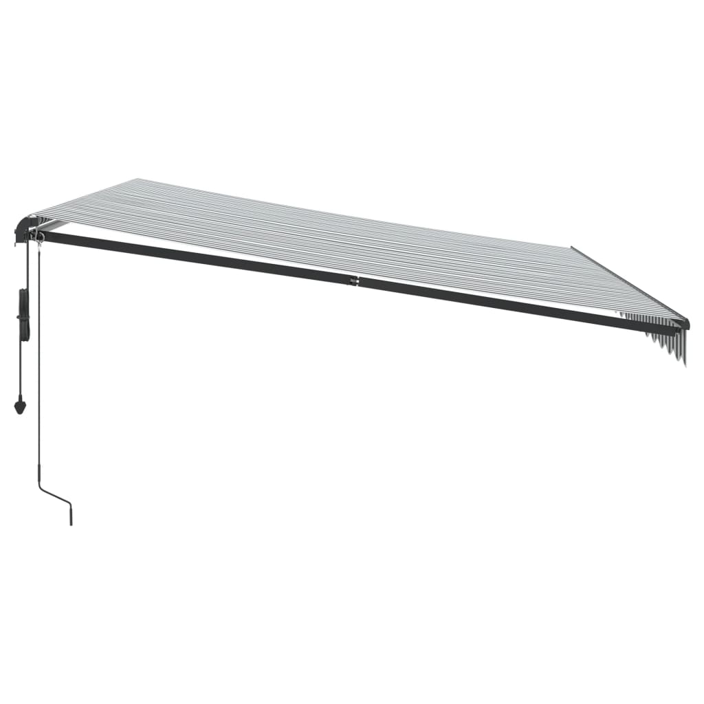 Tenda na automatsko uvlačenje antracit i bijela 450 x 350 cm