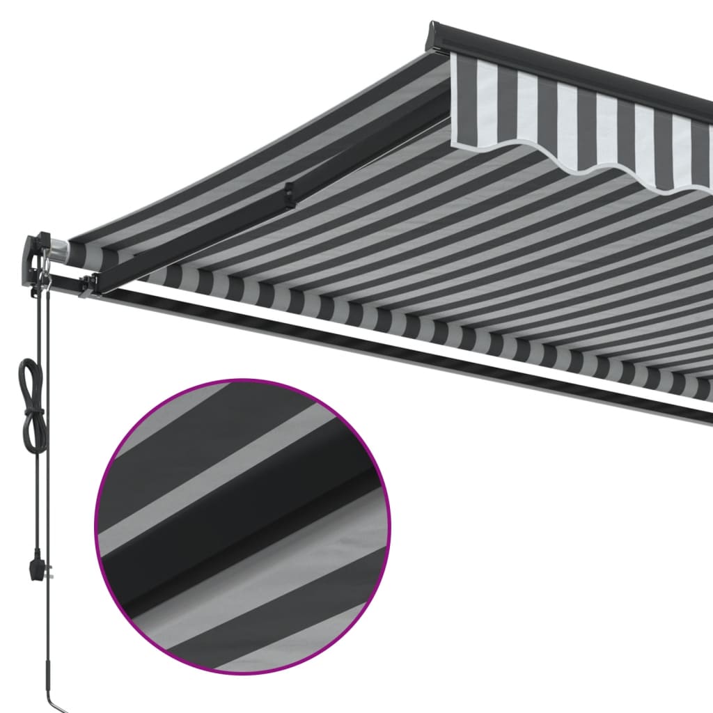 Tenda na automatsko uvlačenje antracit i bijela 450 x 350 cm