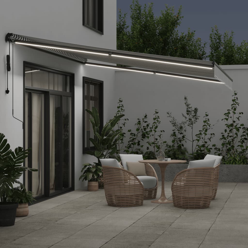 Tenda na automatsko uvlačenje LED antracit i bijela 450x350 cm