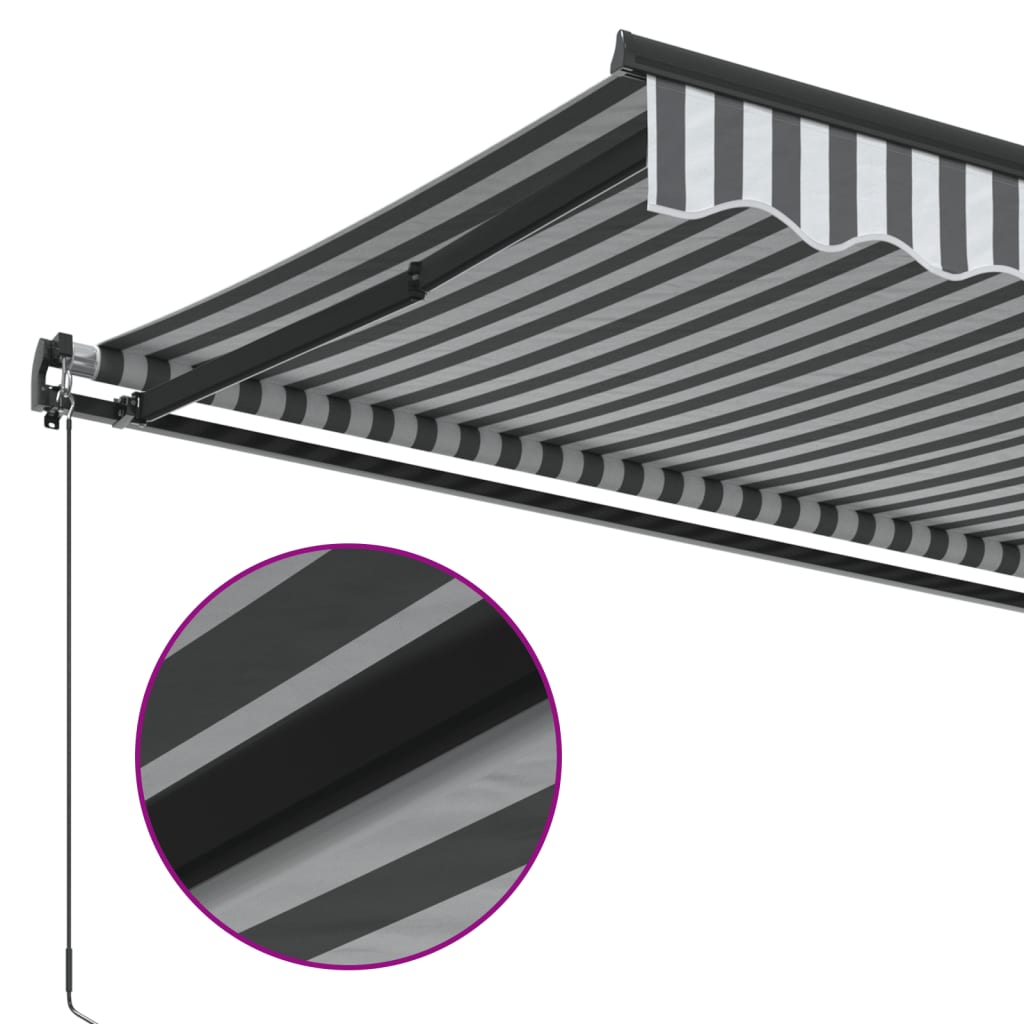 Tenda na ručno uvlačenje antracit i bijela 500 x 350 cm