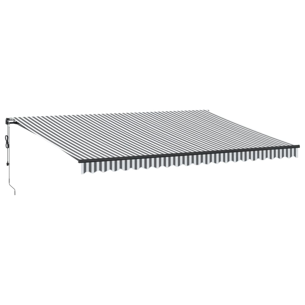 Tenda na automatsko uvlačenje antracit i bijela 500 x 350 cm