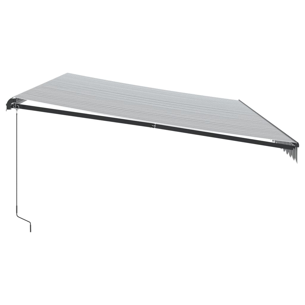 Tenda na ručno uvlačenje antracit i bijela 600 x 350 cm