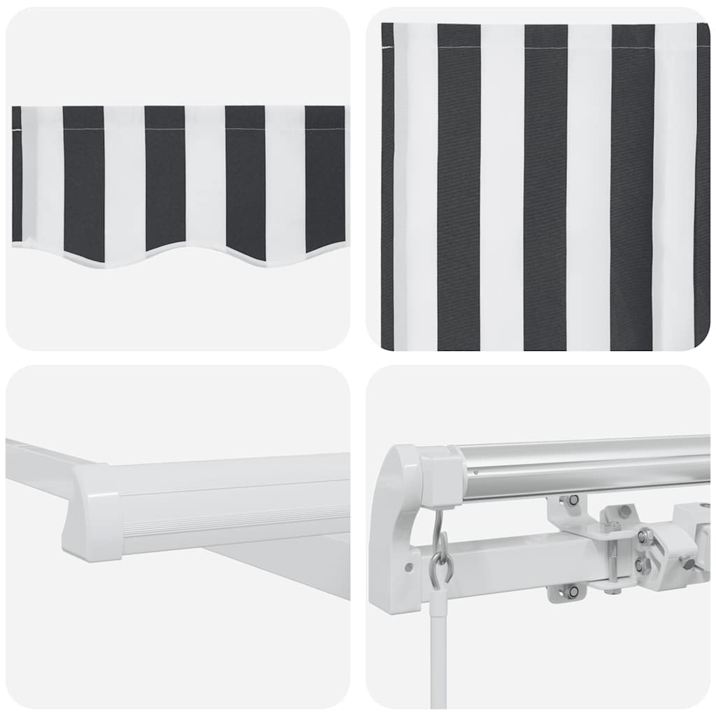 Tenda na ručno uvlačenje antracit&bijela 600x300 cm