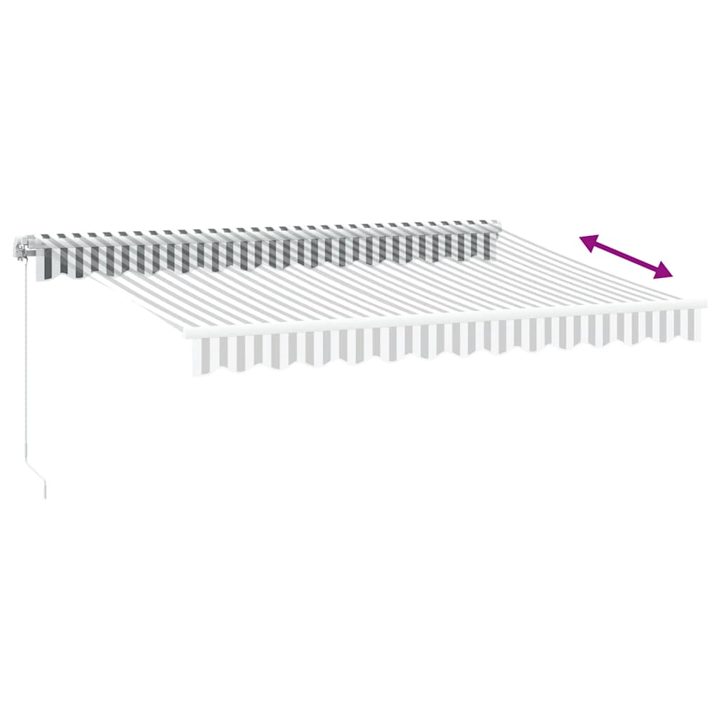 Tenda na ručno uvlačenje antracit i bijela 350 x 250 cm