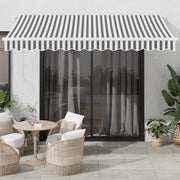 Tenda na ručno uvlačenje antracit i bijela 350 x 250 cm