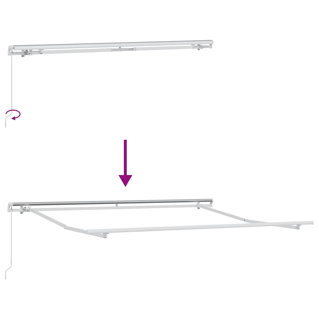 Tenda na ručno uvlačenje antracit i bijela 300 x 250 cm