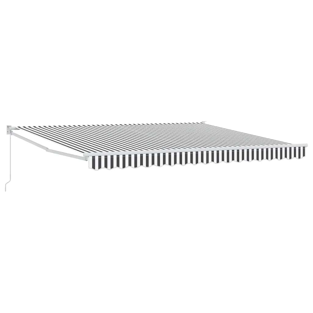 Tenda na uvlačenje antracit-bijela 4x3 m od tkanine i aluminija