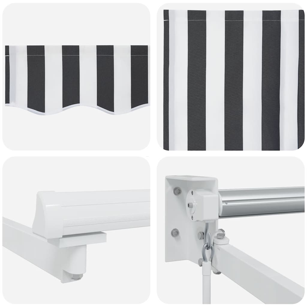 Tenda na uvlačenje antracit-bijela 4x3 m od tkanine i aluminija