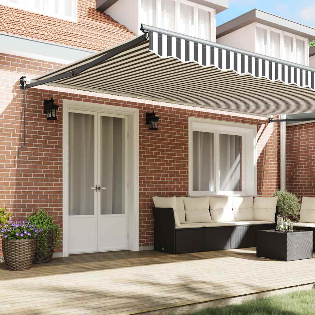 Tenda na uvlačenje antracit-bijela 5x3 m od tkanine i aluminija