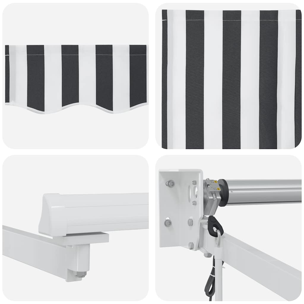 Uvlačiva tenda antracit i bijela 3x2,5 m tkanina i aluminij
