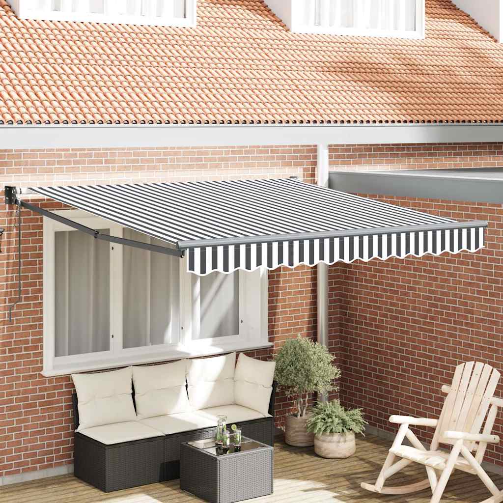 Uvlačiva tenda antracit i bijela 3x2,5 m tkanina i aluminij