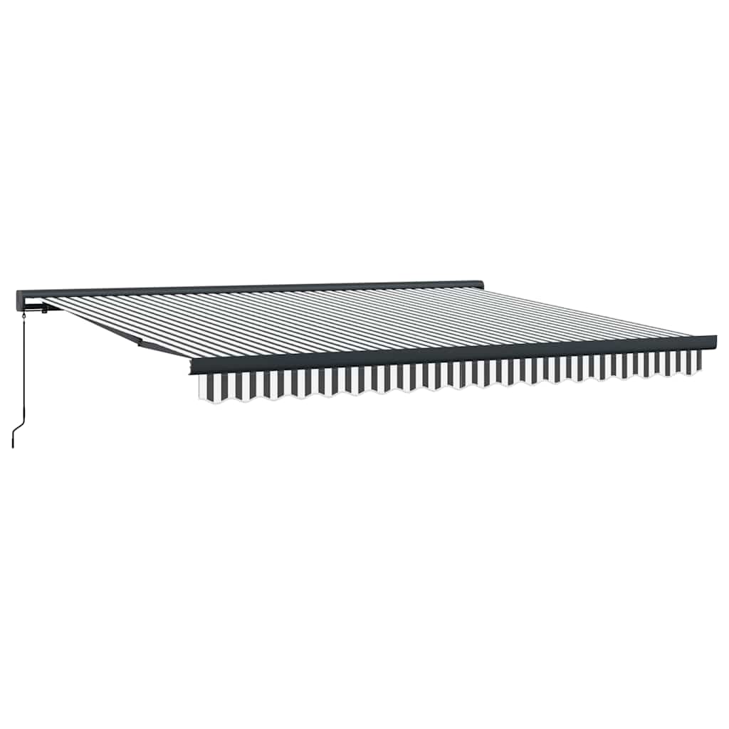 Tenda na uvlačenje antracit-bijela 4x3 m od tkanine i aluminija