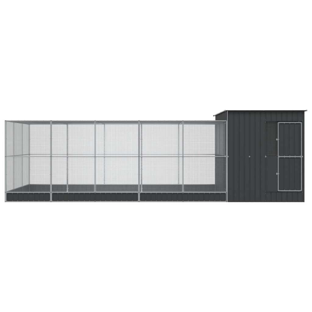 Kavez za ptice s produžetkom srebrni 704x303x216 cm čelični