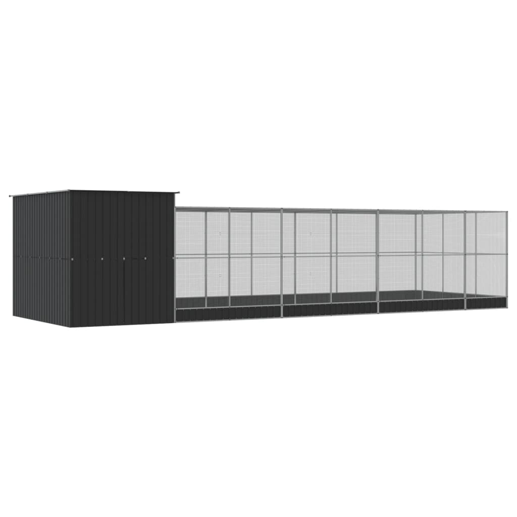 Kavez za ptice s produžetkom srebrni 911x303x216 cm čelični