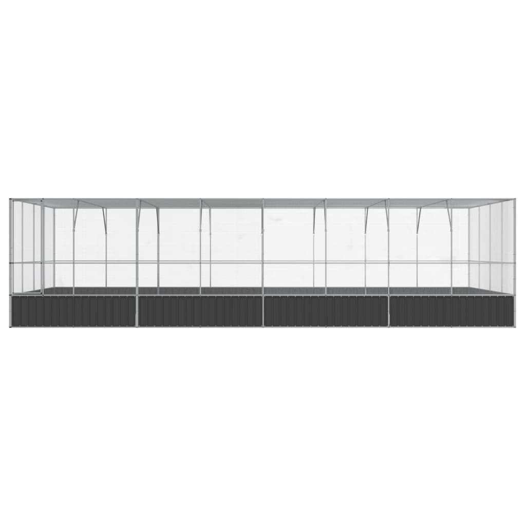 Kavez za ptice s produžetkom srebrni 832x414x212 cm čelični