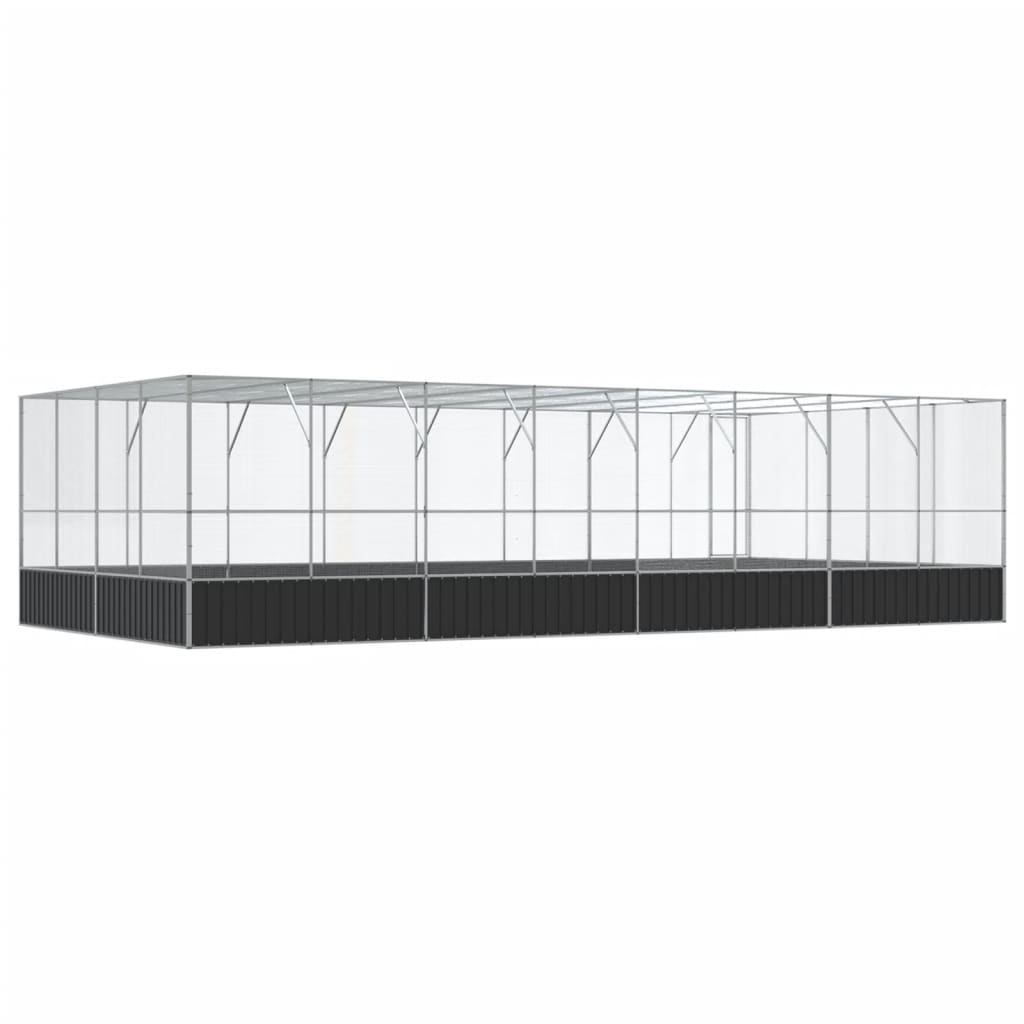Kavez za ptice s produžetkom srebrni 832x414x212 cm čelični